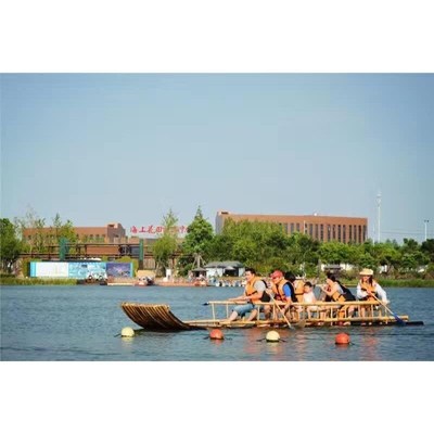 竹筏竹排船漂流竹排冲锋舟竹排旅D游钓鱼渡河木筏皮艇船舟竹筏