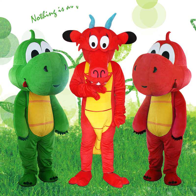 草绿龙卡通服装成人恐龙行走动漫玩偶公仔头套活动表演道具