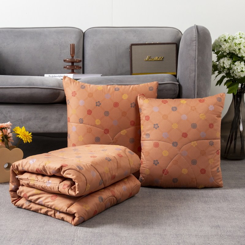 纯棉口袋两用抱枕被加厚多功能空B调被办公室全棉枕头被汽车靠枕