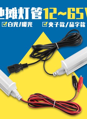 夜市地摊灯 12v电瓶蓄电池电动车w充电T5T824v48v高亮led低压灯管