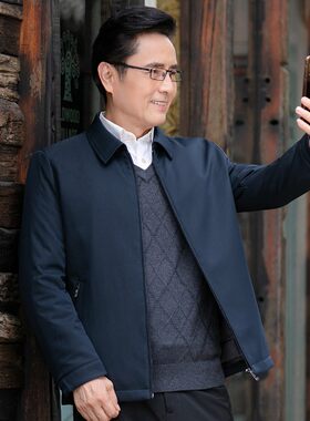 2021秋冬可脱卸内胆男士羽绒服男外套短款夹克爸爸冬装Z中老年衣