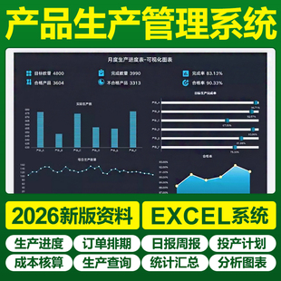 2026车间PMC生产管理excel表格投产计划日月报订单进度BOM物料表