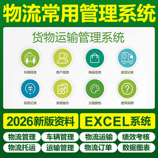Excel物流常用表格系统公司物流运输车辆订单管理系统发货单模板