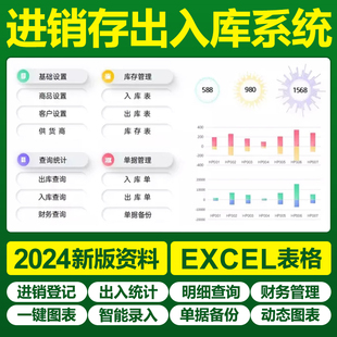2025进销存出入库excel表格系统单据成本收入应收付统计自动计算
