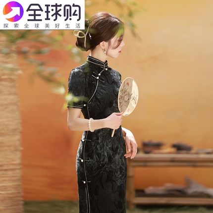 独特漂亮新中式旗袍改良版年轻款少女扎染显瘦高贵国风连衣裙2025
