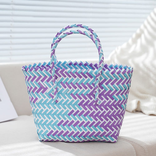 彩色编织手提菜篮包宝宝满月伴手