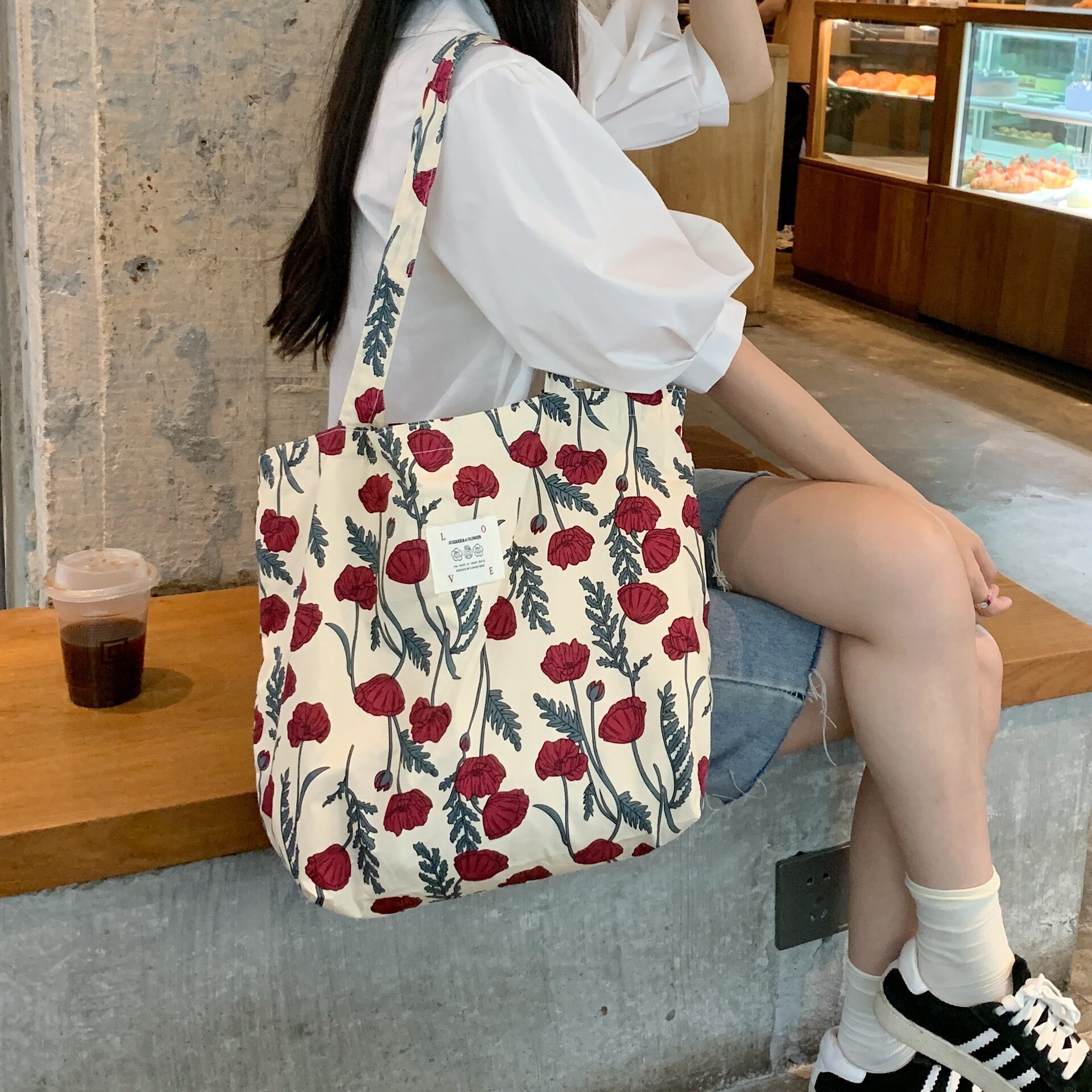 帆布包女2025新款大容量单肩包学生上课通勤托特包休闲百搭手提袋