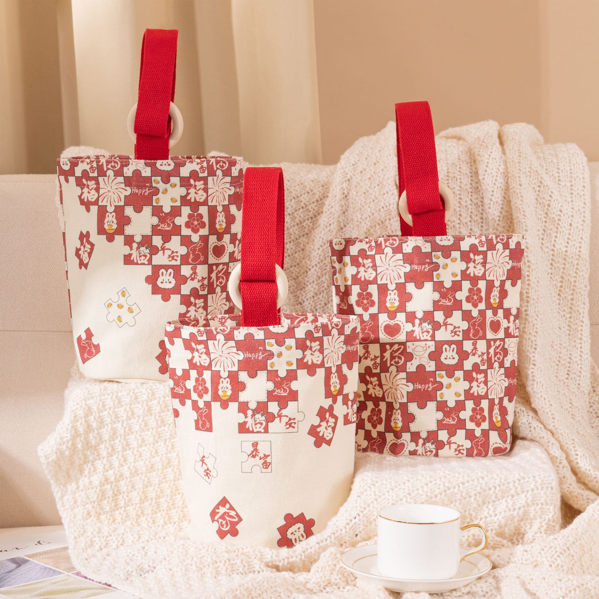 帆布袋2025新款可愛便攜水桶手拎