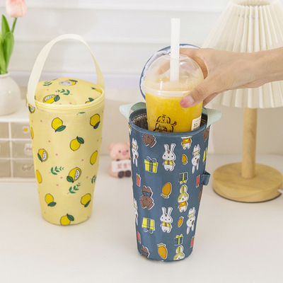 卡通奶茶杯套手提保温保鲜杯套