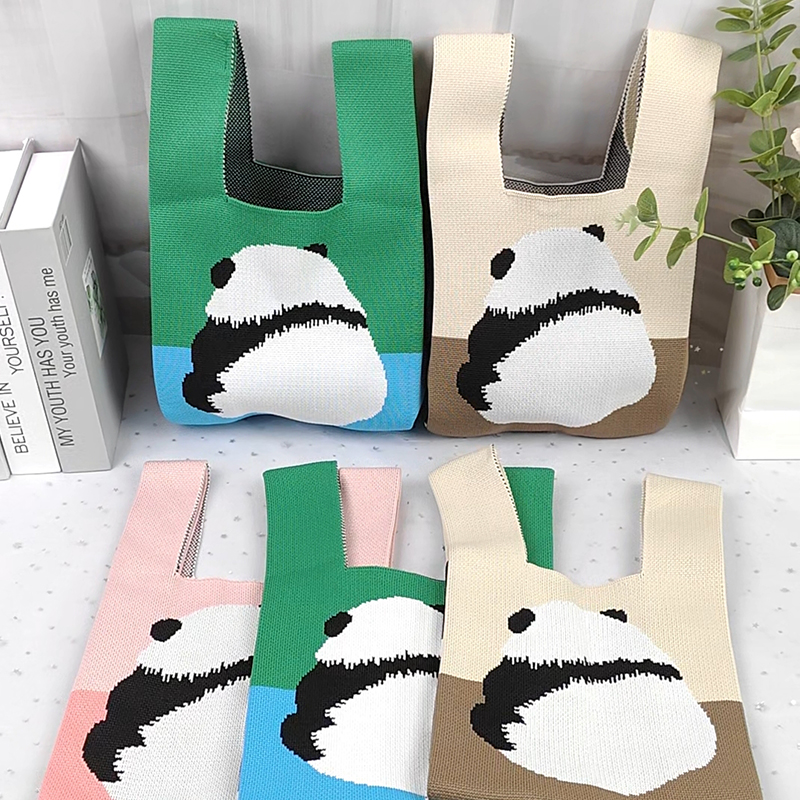 熊猫针织包手提袋百搭熊猫伴手礼