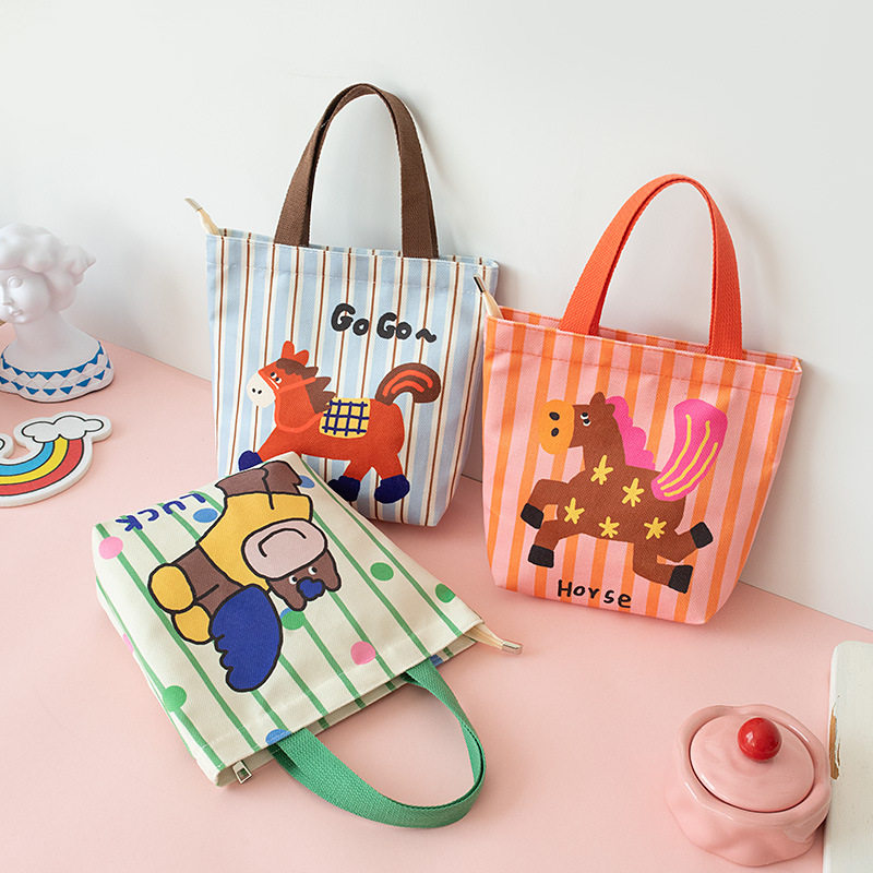 原创新年马年手提袋妈咪便当包儿童帆布袋伴手礼生日轻便小巧