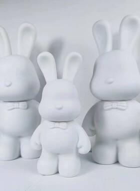 DIY流体兔白胚存钱暴力兔情侣涂鸦手工制作兔礼物厂家直销
