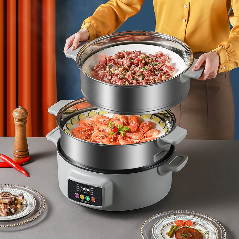 电蒸锅家用大容量不锈钢蒸笼特大包子蒸鱼神器号商用三多层蒸馒头