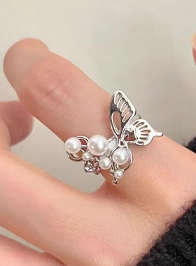 蝴蝶开口戒合金日韩女