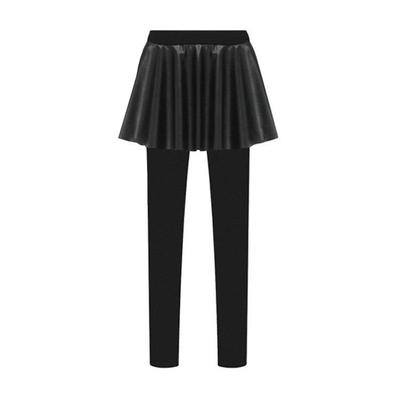 pants long womens leather imitation fit slim elastic skirt