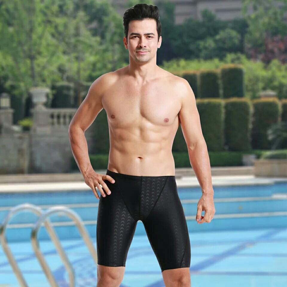 Fashion large size swimming trunks mens five-point swimming