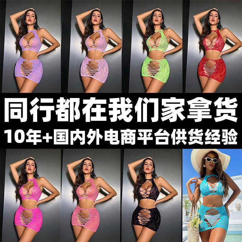 Sexy lingerie sexy hollow halter neck bra see-through mesh