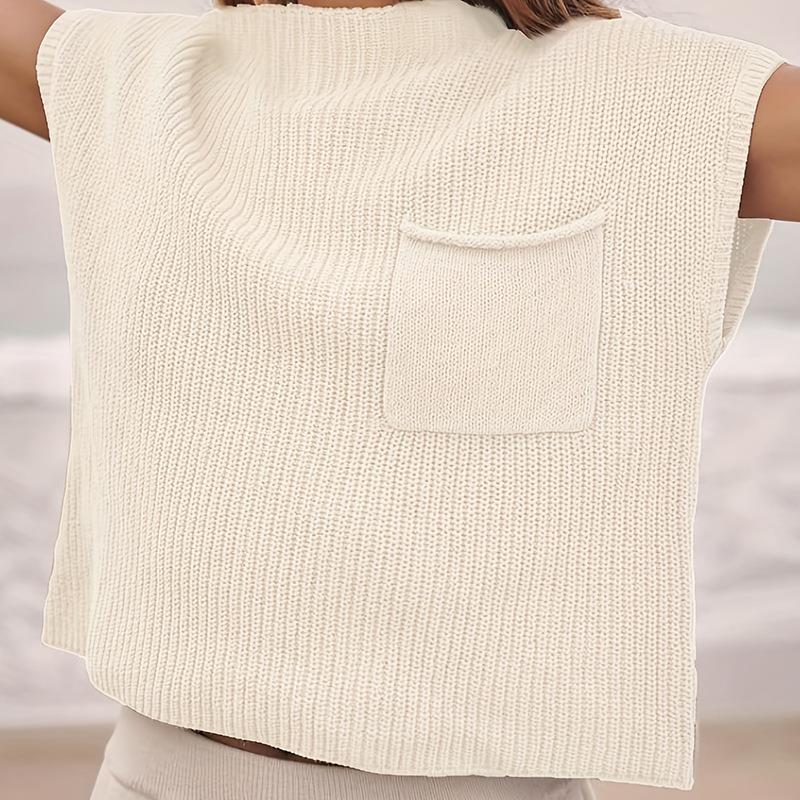 for loose neck Sleeveless women versatile knitted sweater