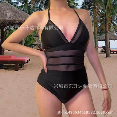 sexy womens halter reverse three swimsuit neck Multicolor