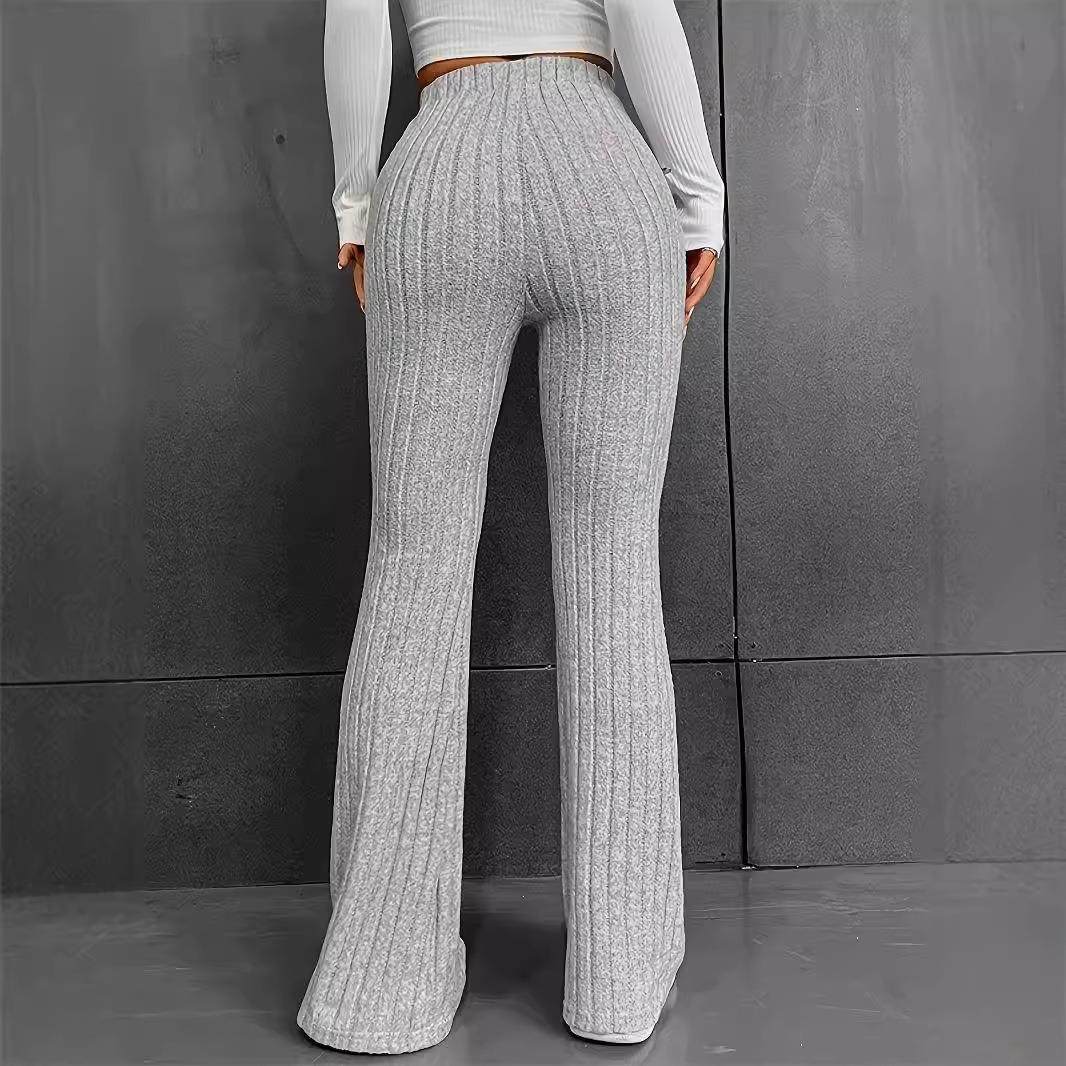 women for trousers fit slim pants waist high flared color