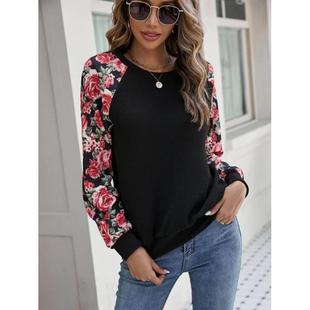 Stitching Fashionable All-match Casual Sweater Womens Tops