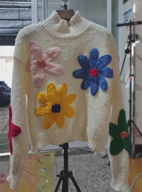 Colorful floral dress for women with heavy embroidery