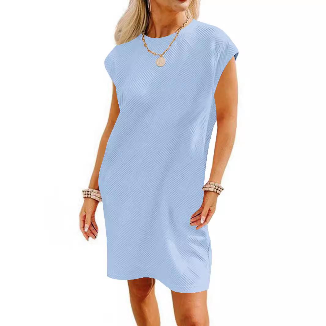 Dress Casual Fabric Textured Pocket Pullover Neck Round