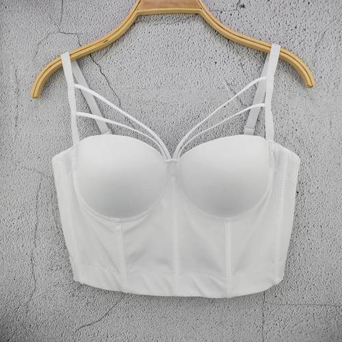All-match cotton underwire buttoned tube top vest trendy bra