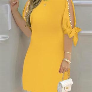 beaded shoulder bubble sleeves strappy hollow Sexy off