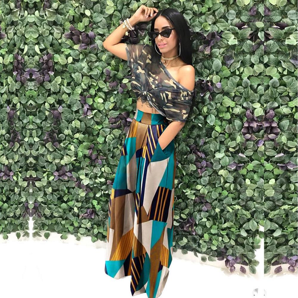 summer two camo sexy halter bikini print swimwear women