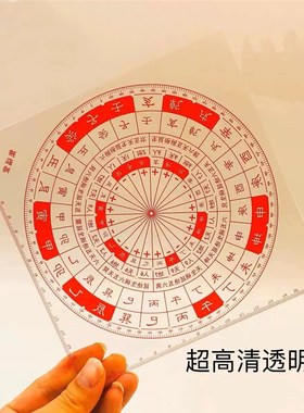 24山加厚版立极尺高精度透明罗盘罗庚尺49孔立极尺附户型立极规