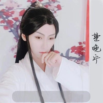 男用古装汉服cos假发古装汉服楚晚宁谢怜古风万用造型自然黑假毛