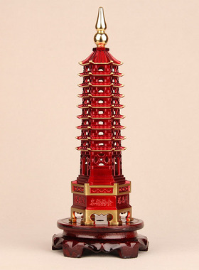 纯铜文昌塔摆件七层九层13十三层红色文昌塔办公书房桌客厅工艺品