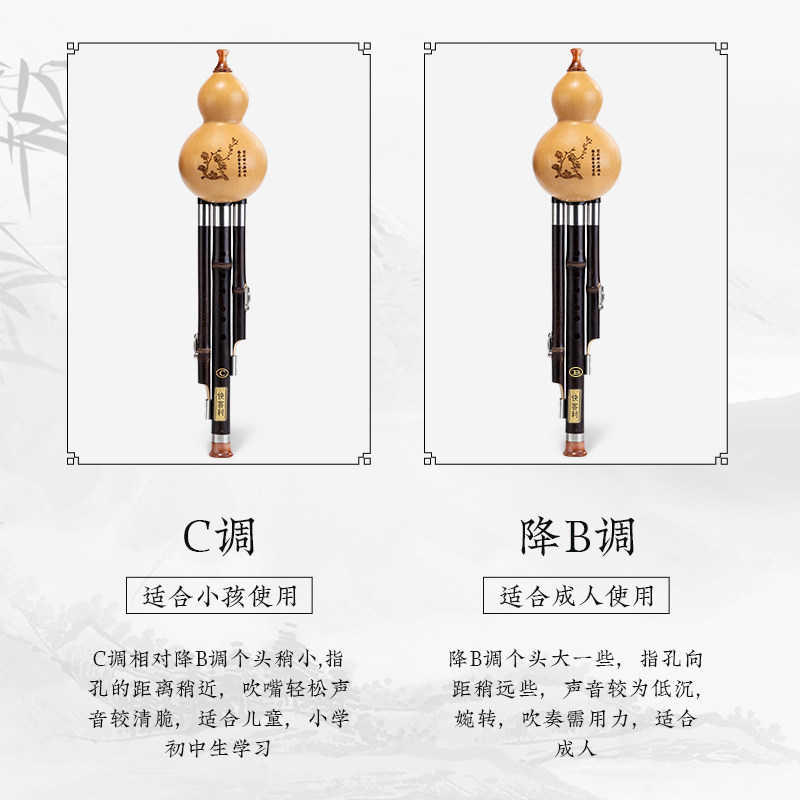 高端葫芦丝初学者专业入门七孔葫芦丝C调小学生专用成人降B调