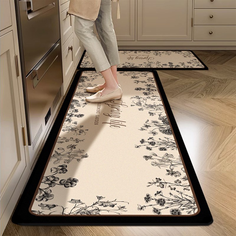 复古厨房地垫防滑防油吸水垫子硅藻泥地垫家用浴室卫生间长条脚垫