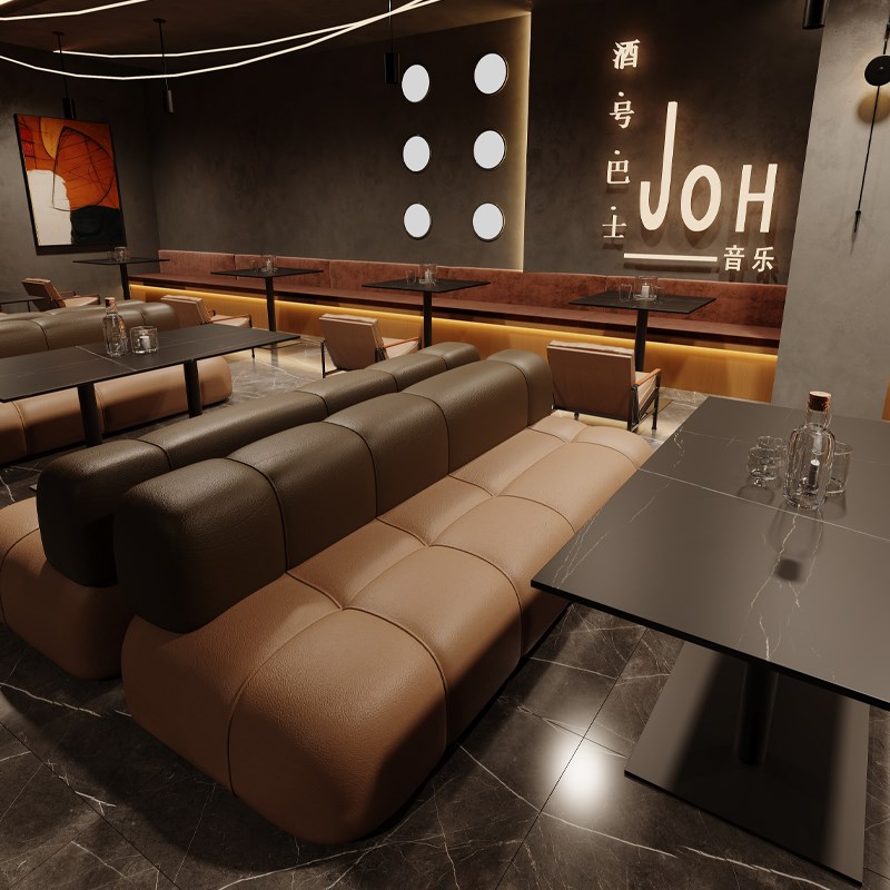 奶茶店桌椅咖啡厅清吧餐桌椅组合酒吧卡座沙发售楼处洽谈接待桌椅