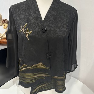 2023新款妈妈夏装复古连衣裙时尚50岁40中年洋气上衣长裙子套装女