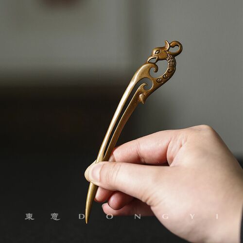东意文房 复古书房铜凤凰裁纸刀国画书法宣纸刀手工拆信刀切纸刀