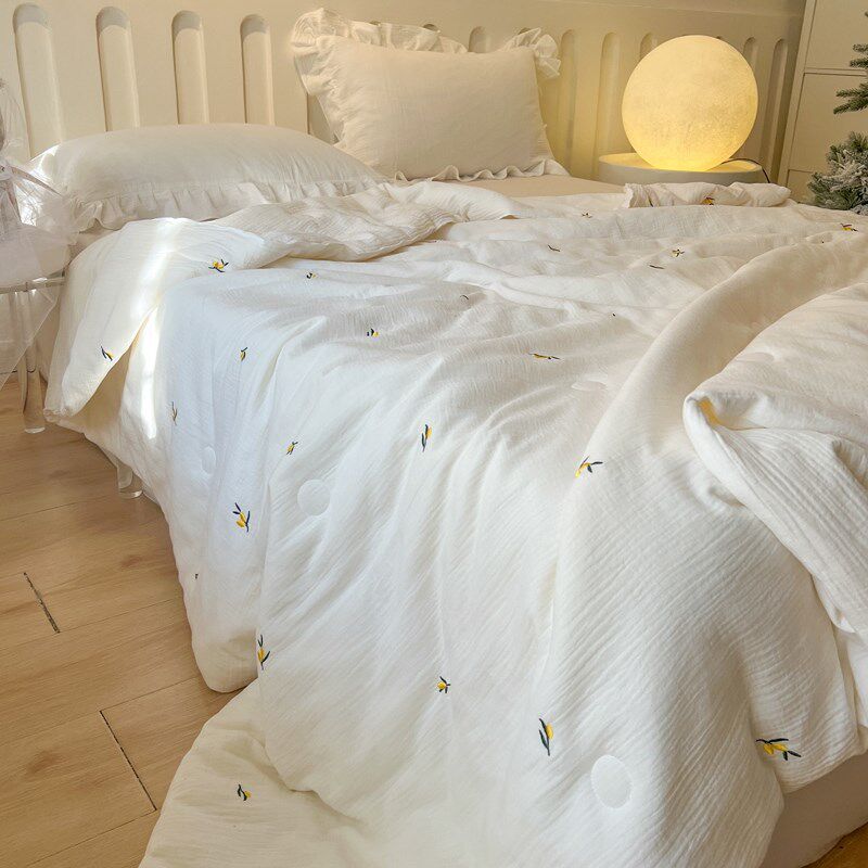 A类双层纱夏被可水洗空调被双人夏凉被夏天薄被子宿舍单人棉被芯