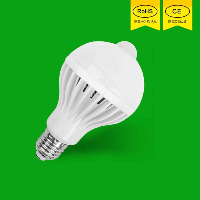LED灯泡人体感应球泡红外线智能楼过道走廊超亮节能灯220V 110V