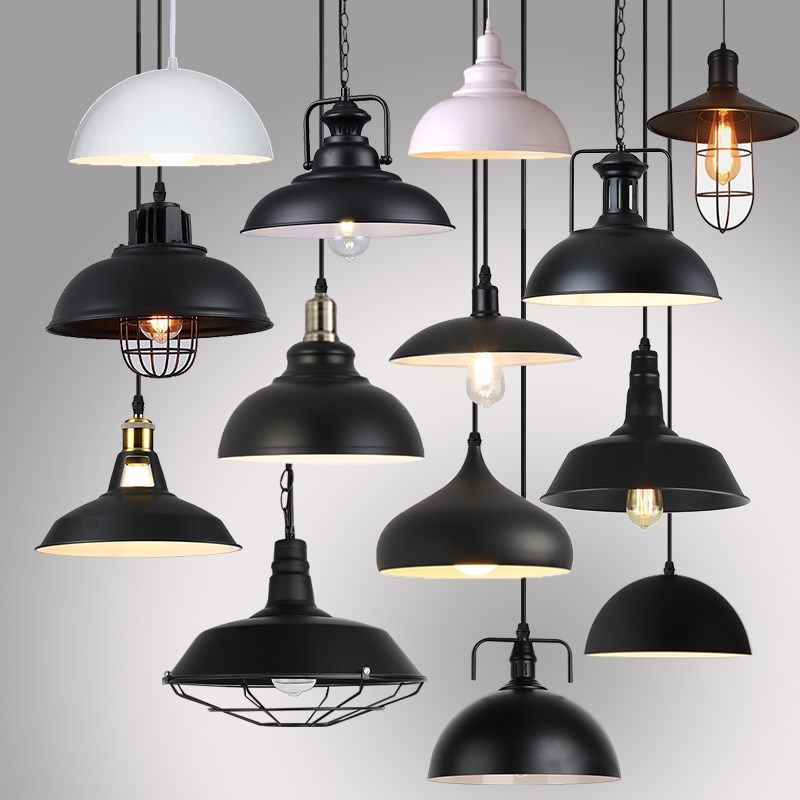 黑色复古工业风餐吊灯小吊灯具北欧创意餐厅灯理发店照明灯罩外壳,家装灯饰光源,酒店/宴会厅/餐饮吊灯,淘宝优惠券,粉丝福利购,淘宝优惠卷