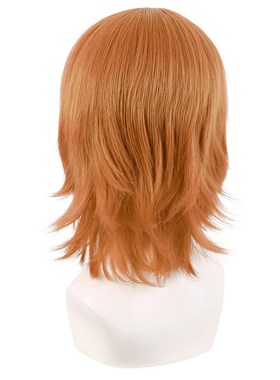 潼漫 cos假发女短发万用金桔金橙色40CM加长反翘狼尾高温丝全头套