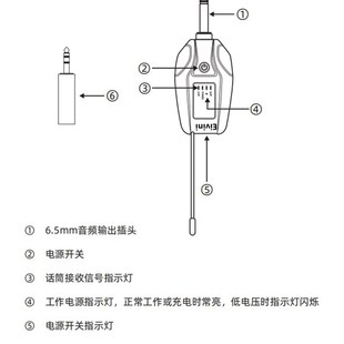 Eivini 君伍摇滚王专用无线话筒K歌KTV一拖二麦克风音量可调 D300