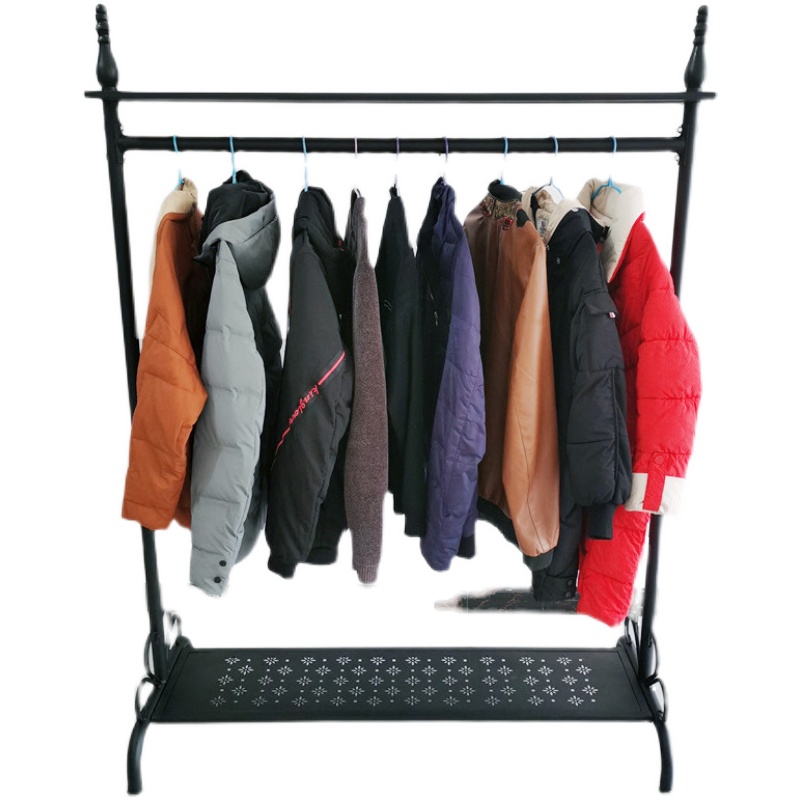 铁艺挂衣架落地式服装展示架男女衣服陈列架服装店家具单杠衣服架