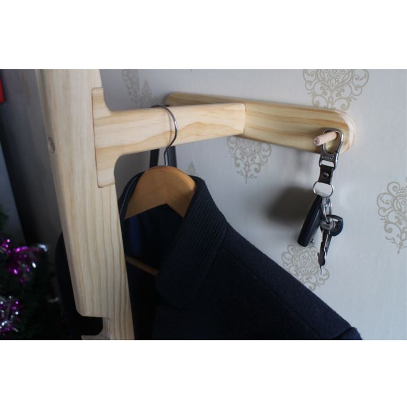 新品壁挂弯曲衣帽架落地实木靠墙卧室衣架弧度曲线挂衣架简约创意