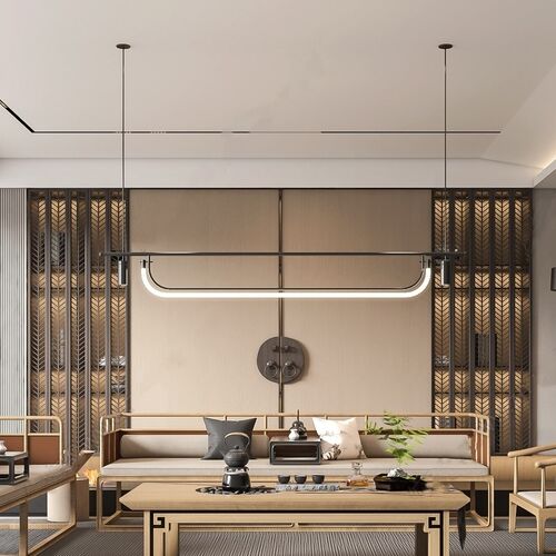 设计师新中式客厅餐厅吊灯具简约个性吧台接待前台会客室网红主灯