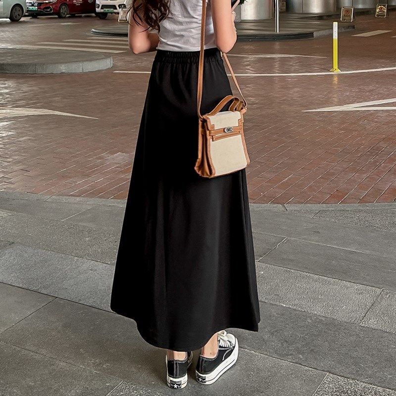 半身裙女春秋夏季2024新款梨形身材长款裙子黑色半裙气质a字长裙,女装/女士精品,半身裙,淘宝优惠券,粉丝福利购,淘宝优惠卷