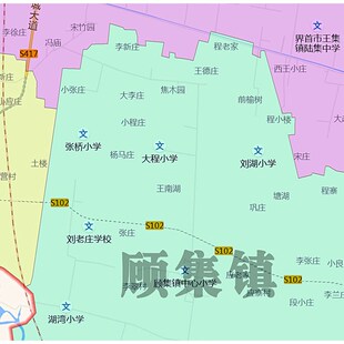 界首市地图1.15m阜阳市折叠版会议办公室装饰画客厅书房背景画