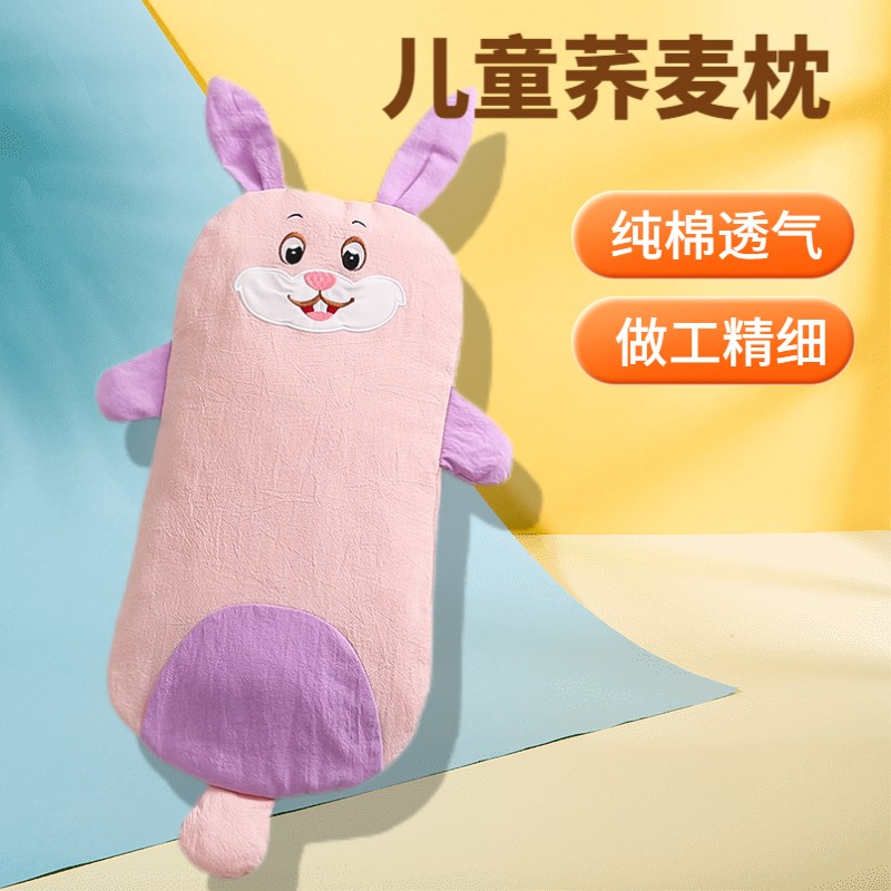 儿童枕头荞麦皮可爱卡通女生睡觉抱枕宝宝枕头学生专用纯棉0-6岁