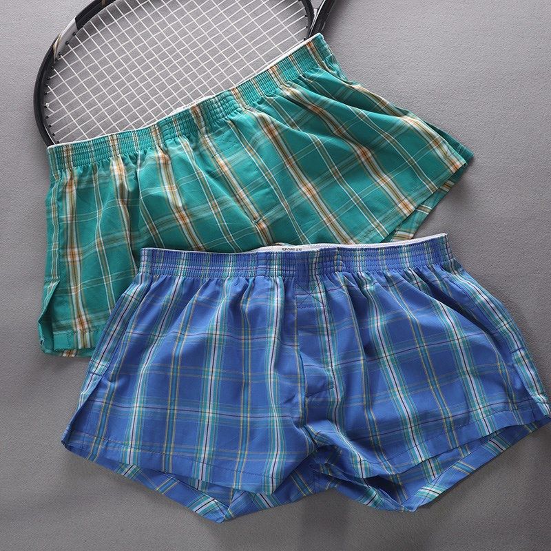 夏季清爽纯棉小清新男士阿罗裤男生格子内裤全棉家居短裤休闲睡裤,女士内衣/男士内衣/家居服,男阿罗裤,淘宝优惠券,粉丝福利购,淘宝优惠卷